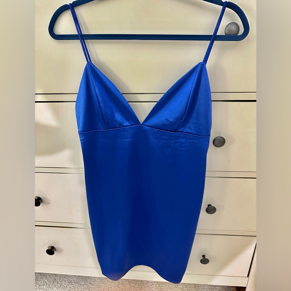 Fashion Nova Come And See Me Babe Mini Dress Royal